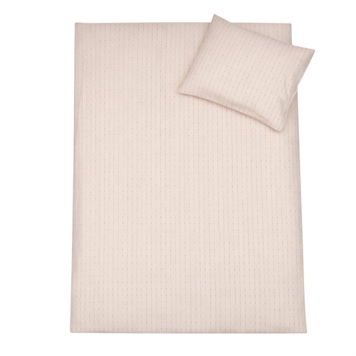 Floral striped bedding - 100% cotton - Junior bedding 100x140 cm - Sand/brown with floral stripes