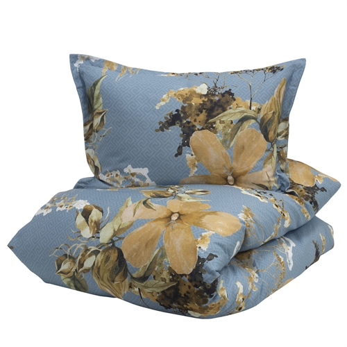 Turiform bedding - 140x200 cm - Sol blue - Floral bedding - 100% Cotton Satin Bedding Set