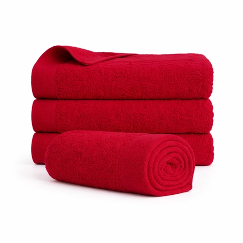 Cotton towel - 100% cotton - 50x100 cm - Poppy - Red